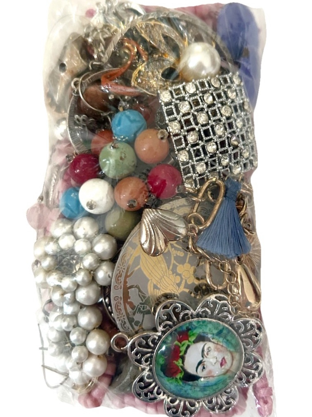 Mystery Jewelry Lot Bag Earrings Pins Brooch Pendants Charms Necklace Rings Jar